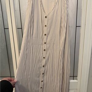 Torrid Cream Striped Maxi Dress